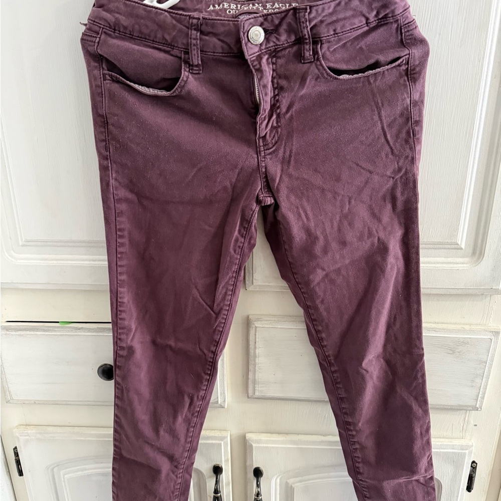 American Eagle Outfitters Maroon Super Stretch Pants